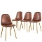 PU Leather Set of 4 Eames Dining Side Chairs Padded Seat