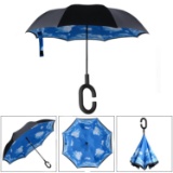 Bagail Double Layer Inverted Umbrellas Reverse Folding Umbrella Windproof UV Protection Big Straight