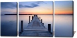 Wooden Bridge to Sunset Ocean Wall Art Landscapes Pictures Printing on Canvas
