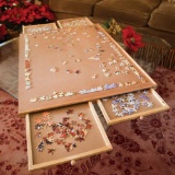 Bits and Pieces - Standard Size Wooden Puzzle Plateau - Smooth Fibreboard Work Surface