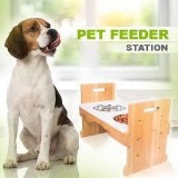 Adjustable Raised Pet Feeder - Dogs or Cats w/ Silicone Mat & Extra Bowls