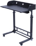 Height Adjustable Rolling Laptop Desk Table Computer Desk for Writing Reading and More Poarmeey