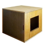 Philociety Solid Natural Wood Cat Litter Box Enclosure