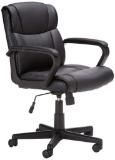 AmazonBasics Classic Leather-Padded Mid-Back Office Desk Chair with Armrest, $70 MSRP