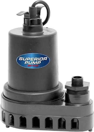 Superior Pump 91570 1/2 HP Thermoplastic Submersible Utility Pump with 10-Foot Cord - $79.79 MSRP