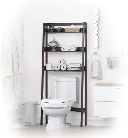 UTEX 3-Shelf Bathroom Organizer Over The Toilet, Bathroom Spacesaver (Espresso), $62 MSRP