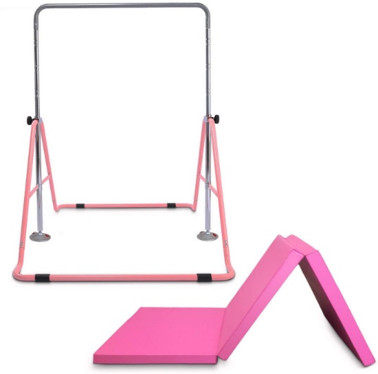 GT Sports Gymnastics Bars Expandable Junior Training Bar Folding Horizontal Bars for Kids, $124 MSRP