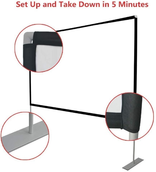 Abdtech 100 inch Projector Screen with Stand, $86 MSRP