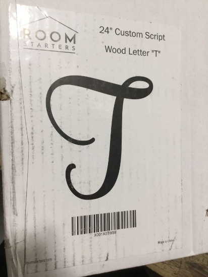 24" Custom Script Wood Letter T