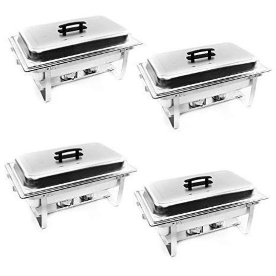 ALPHA LIVING 70014 4 Pack 8QT Chafing Dish High Grade Stainless Steel Chafer - $107.99 MSRP