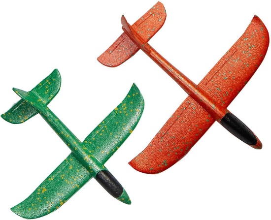 Foam Airplane Toy 2 Pack, Orange and Green Throwing Foam Plane - $6.99 MSRP