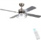 Brushed Nickel Indoor Ceiling Fan Light Fixtures - FINXIN Remote LED 52 Ceiling Fans MSRP-$109.99
