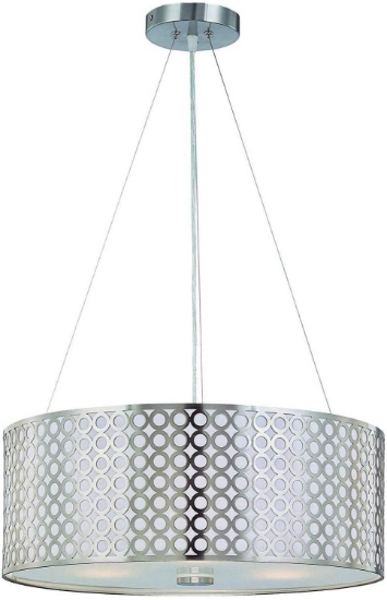 Lite Source LS-19519PS Netto Ceiling Lamp, Polished Steel with Net Metal Front MSRP-$190.49