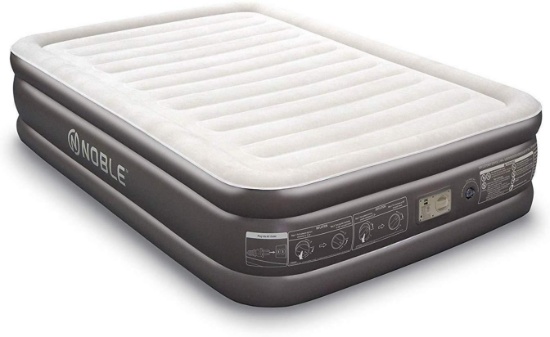 Noble Queen Size Luxury Upgraded Double HIGH Raised Air Mattress, Inflatable Airbed MSRP-$69.95