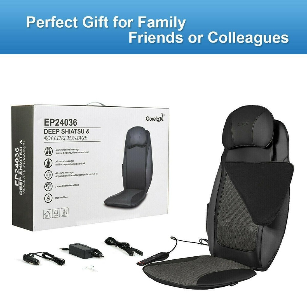 Gorelax Cushion Full Back Heating Function Shiatsu Massage Seat Ep24036 78 99 Msrp Estate Personal Property Online Auctions Proxibid