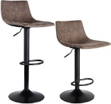 SUPERJARE Set of 2 Bar Stools, Swivel Barstool Chairs with Back - $159.99 MSRP