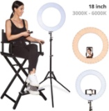 Inkeltech Ring Light - 18 inch 60 W Dimmable LED Ring Light Kit with Stand And Remote $105.95 MSRP