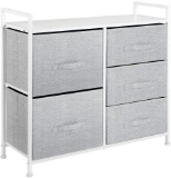 mDesign Wide Dresser Storage Tower - 5 Drawers (Gray/White) (00135MDC0) - $69.99 MSRP