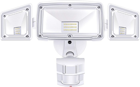3 Head LED Security Lights Motion Outdoor Motion Sensor Light Outdoor 40W 3500 Lumens 5000k