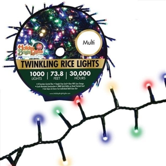 Holiday Bright Lights LED-3MR1000-GMU Straight Rice Light Set $44.69 MSRP