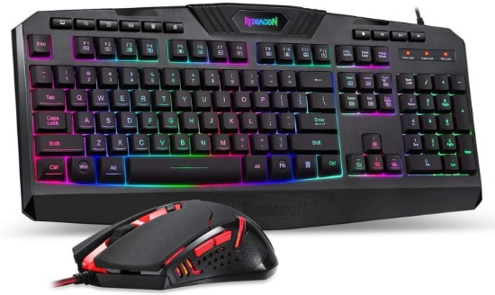 Redragon S101 Wired Gaming Keyboard and Mouse Combo, RGB Backlit Gaming Keyboard with Multimedia