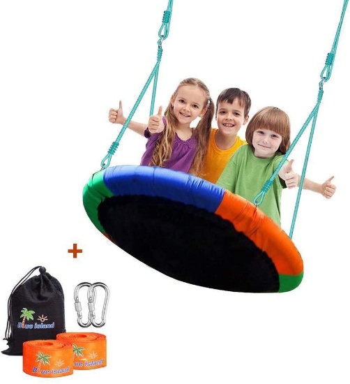 Blue Island... Children?s Tree Swing with Hanging Ropes- 700lbs Tree Swing Hanging Kit