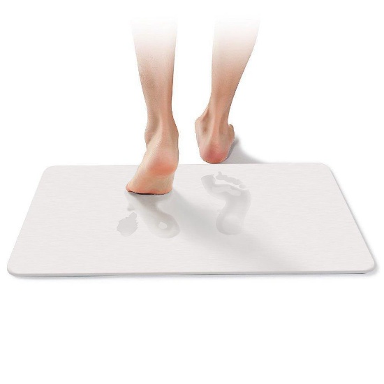 Marbrasse Bath Mat Diatomaceous, White