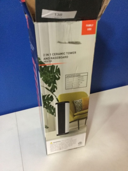 2-in1 Ceramic Tower and Baseboard Heater