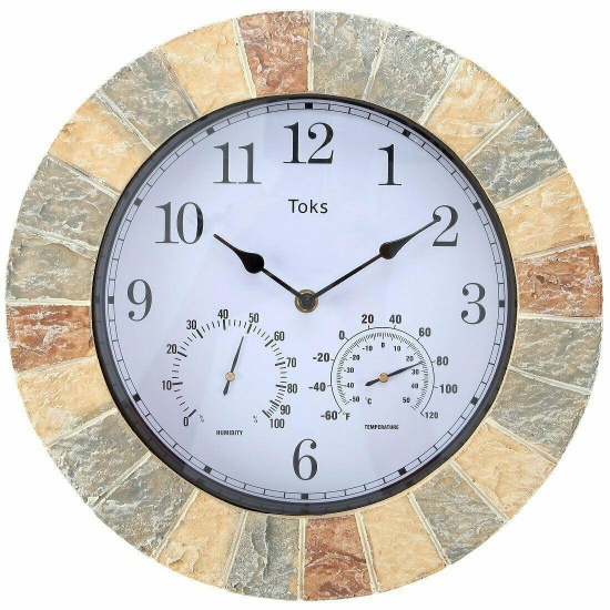 Lily's Home Hanging Wall Clock, Includes a Thermometer and Hygrometer
