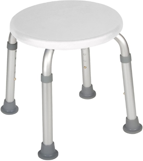 Drive Medical Adjustable Height Bath Stool, White