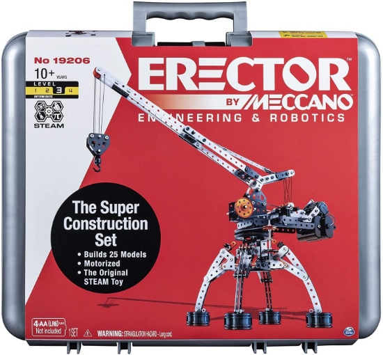 Erector by Meccano Super Construction 25-In-1 Motorized Building Set $74.49 MSRP; Black Foam