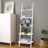 5-Tier Leaning Wall Storage Display Shelf Ladder