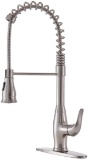 Shaco Modern Lead Free Pull Down Sprayer Spring Kitchen Faucet, Brushed Nickel Single Handle