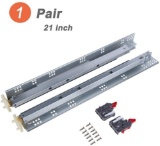 Home Building Store 1 Pair Self Soft Close Under/Bottom Rear Mounting Drawer Slides 21 inch