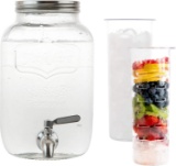 kitchentoolz 2 Gallon Glass Beverage Dispenser with Ice and Fruit Infusers $45.00 MSRP