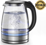 HadinEEon Electric Kettle 1.7L Glass Electric Tea Kettle|Kitchenaid Stand Mixer Accessories|ZVOX