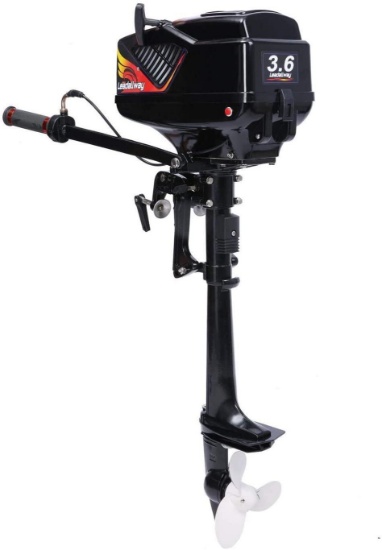 Leadallway Outboard Motor 2 Stroke 3.6 HP Inflatable Fishing Boat Engine Water Cooled