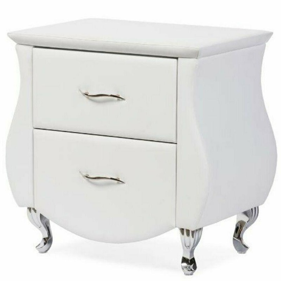 Erin Modern And Contemporary White Faux Leather Upholstered Nightstand