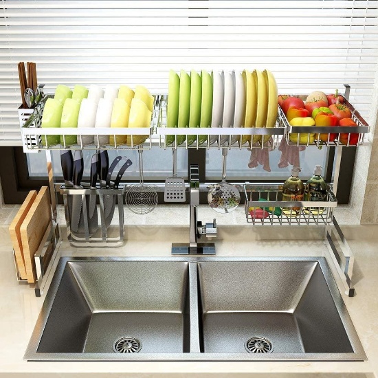 PUSDON Over Sink Dish Drying Rack