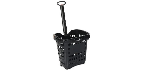 Rolling Hand Basket w/ Retractable Pull Handle, Corner Shower Caddy