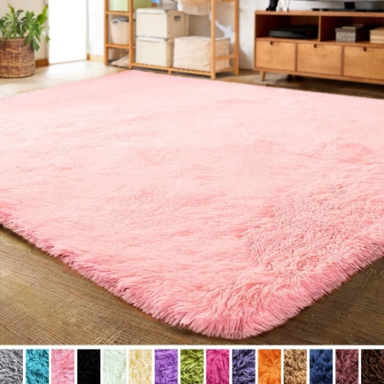 LOCHAS Ultra Soft Indoor Modern Area Rugs Fluffy Living Room Carpets 5.3x7.5 Feet