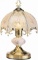 OK Lighting OK-609WG 14.25-Inch Touch Lamp with White Glass Floral Theme, Gold