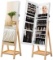 LANGRIA 10 LEDs Jewelry Cabinet Armoire with Full-Length Mirror
