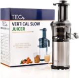 TEC Slow Masticating Juicer - Portable, Compact, Lightweight Cold Press Juicer; Easy to Set Up