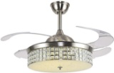 A Million 42? Modern Ceiling Fan with Light Crystal LED Chandelier - $199.99 MSRP