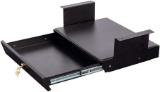 Stand Up Desk Store Locking Under-Desk Pencil Drawer with Optional Shelf, Black (SUD-DRAWER-BK)