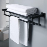 Bathroom Towel Rack (Matte Black)