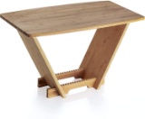 TunePhonik Bamboo LP Record Holder w/Turntable Display Shelf to Stack and Organize 45s/7