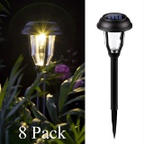 GIGALUMI Solar Pathway Lights Outdoor, 8 Pack Wireless LED Solar Garden Lights