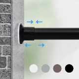 Moyeno Adjustable Spring Tension Curtain Rod No Drill, Adjustable Length for Kitchen, Bathroom